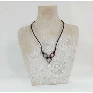 SILPADA Sterling Silver Brown Leather Coin Pearl Necklace # N1257